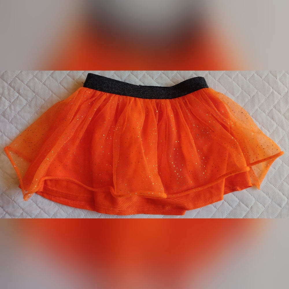 Girl's Way to Celebrate! Halloween Orange Tutu Skirt Toddler Size 2T EUC